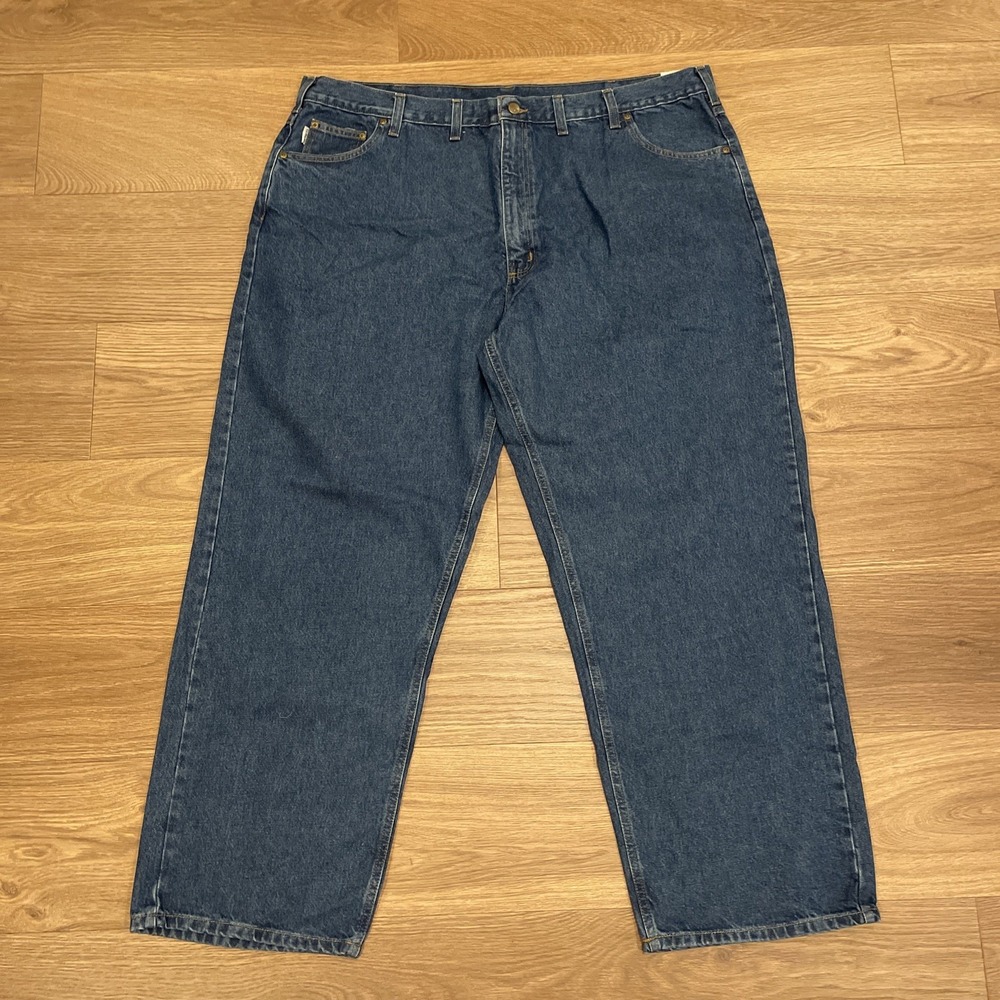Carhartt Loose Fit Jeans Straight Leg Men's 48x32 Blue Denim New With Tag B167